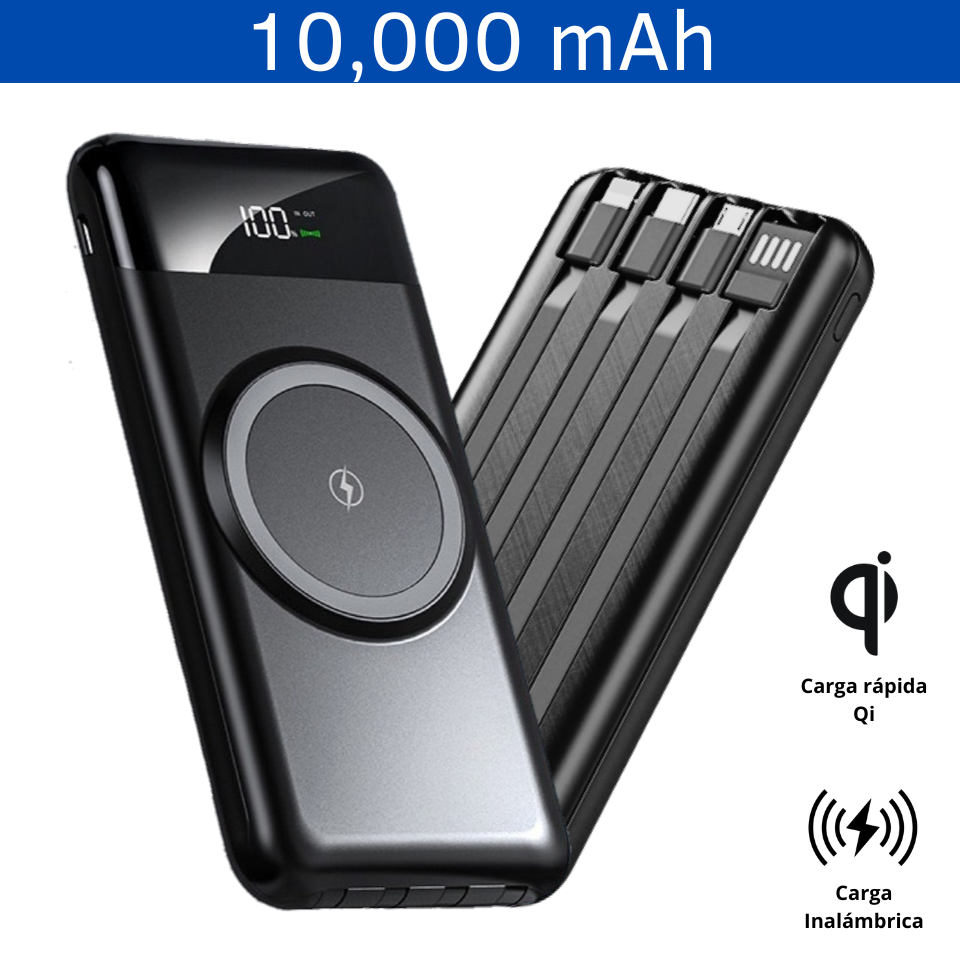 POWER BANK WIRELESS Qi 4 EN 1 10,000 mAh | Articulos Promocionales