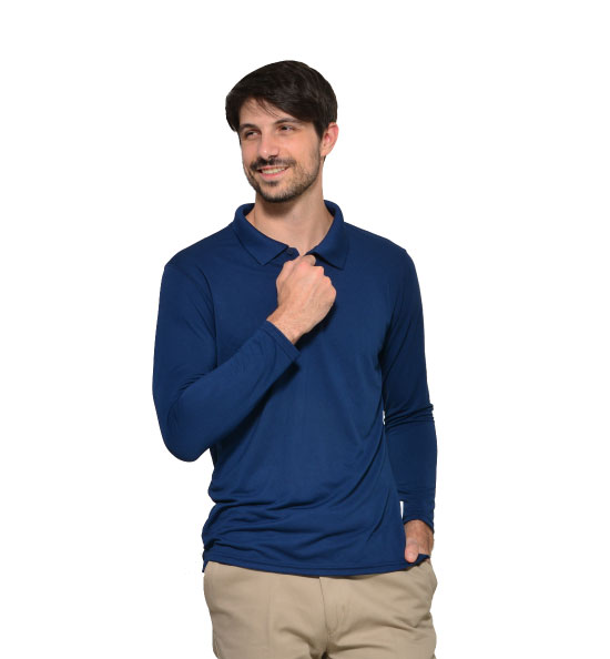 Playera tipo polo manga larga Fit | Articulos Promocionales