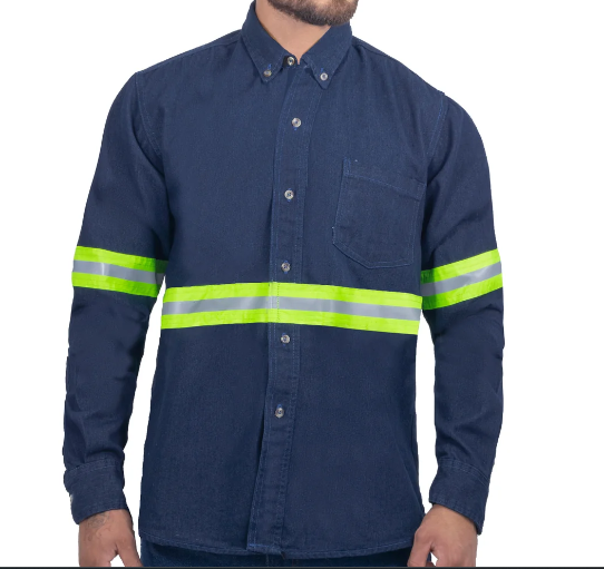 Camisa mezclilla con reflejante  | Articulos Promocionales