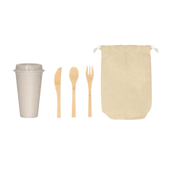SET DE CUBIERTOS Y VASO TOBALÁ | Articulos Promocionales