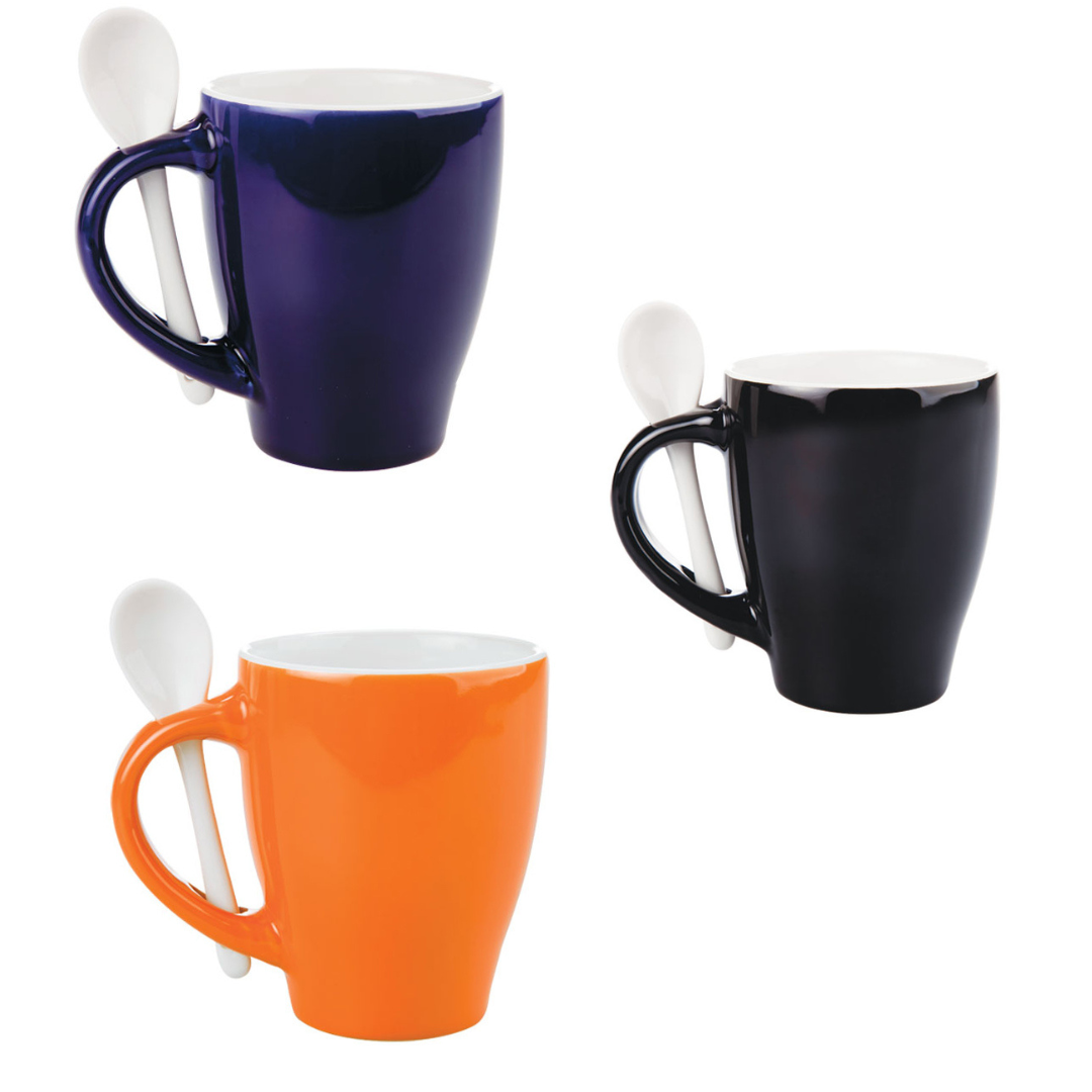 TAZA CON CUCHARA LONDON | Articulos Promocionales