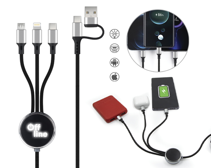 CABLE CONECTOR DE CARGA USB RAYO | Articulos Promocionales