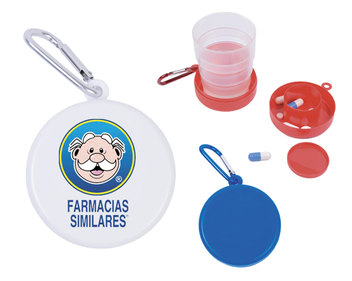 VASO PLEGABLE BLANCO PILDORA  | Articulos Promocionales