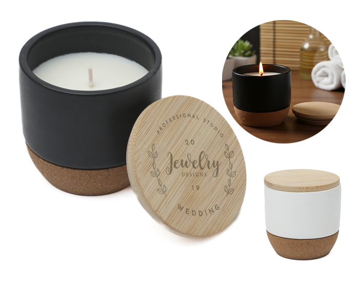 VELA DE CERA BLANCA SERENITY | Articulos Promocionales