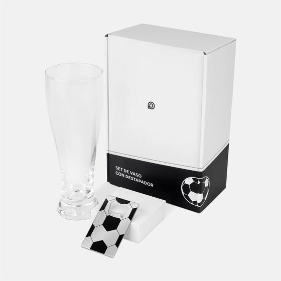 SET DE VASO Y DESTAPADOR SOCCER | Articulos Promocionales
