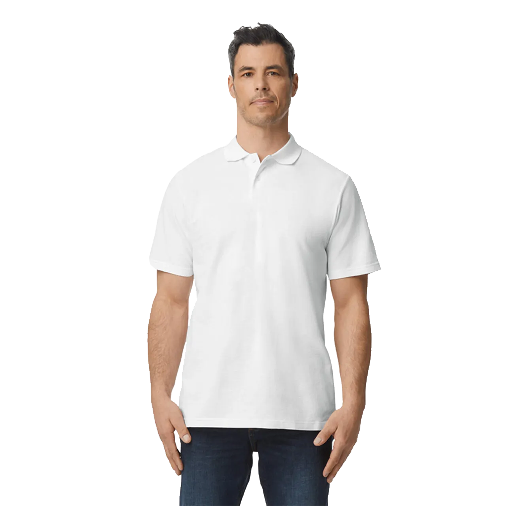 PLAYERA GILDAN TIPO POLO BLANCA CABALLERO TALLA 2XL | Articulos Promocionales