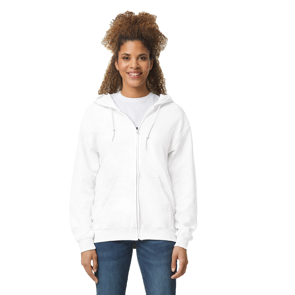 SUDADERA UNISEX CON CIERRE Y CAPUCHA ADULTO BLANCA TALLA 2XL | Articulos Promocionales