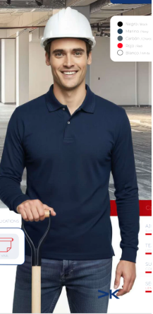 PLAYERA CABALLERO POLO WAFFLE MANGA LARGA TALLAS S-XL | Articulos Promocionales